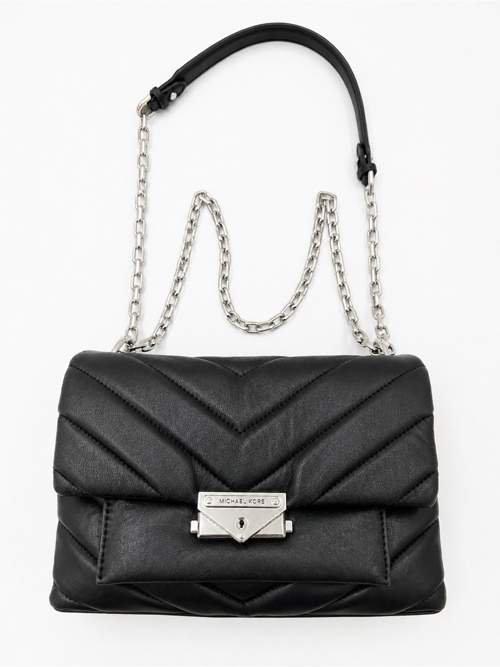 Michael Kors Black Quilted Leather Chain Crossbody Bag